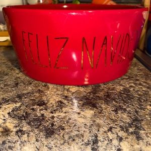 Rae Dunn “feliz navidog” dog dish